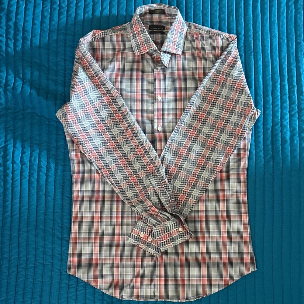 C2 by Calibrate Multicolor Plaid Button Down Shirt